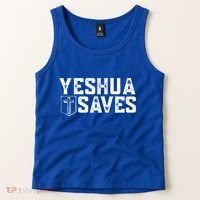 Yeshua Saves (With Cross) Meaningful Gift Tank Top thumb 2