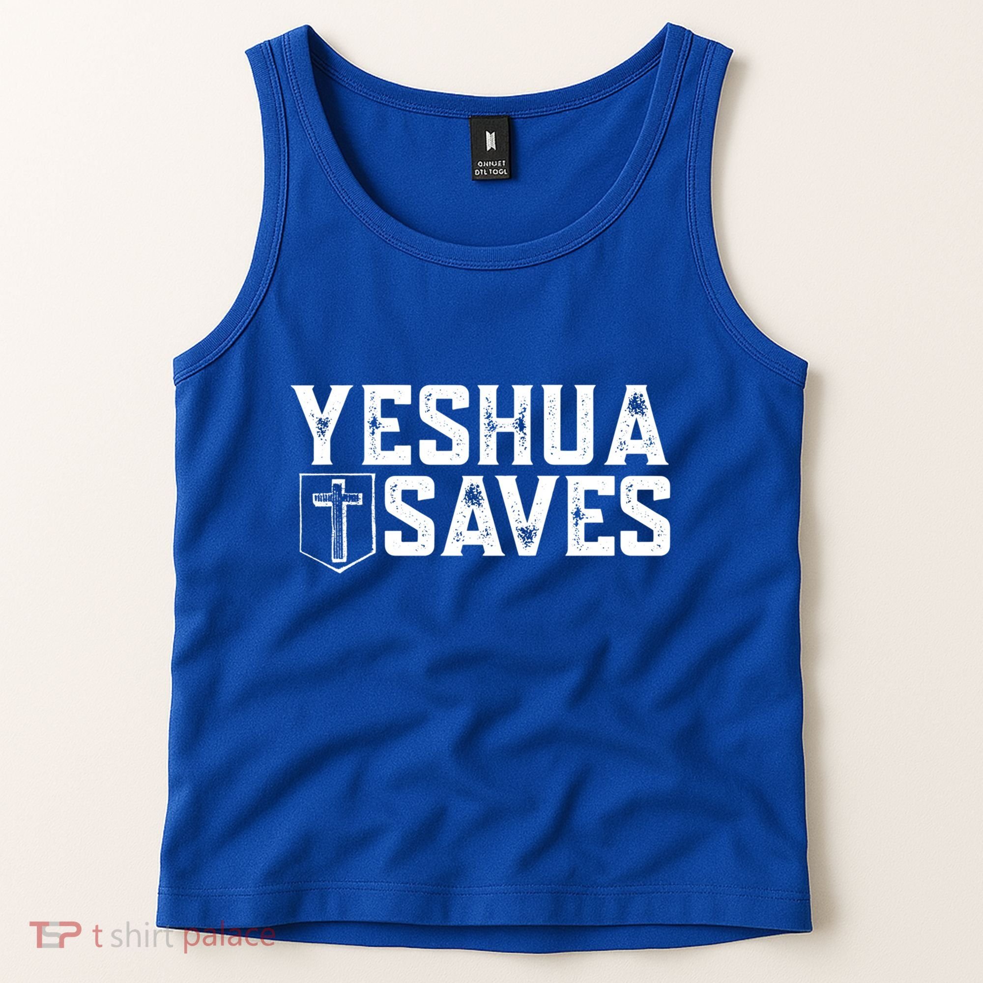 Yeshua Saves (With Cross) Meaningful Gift Tank Top