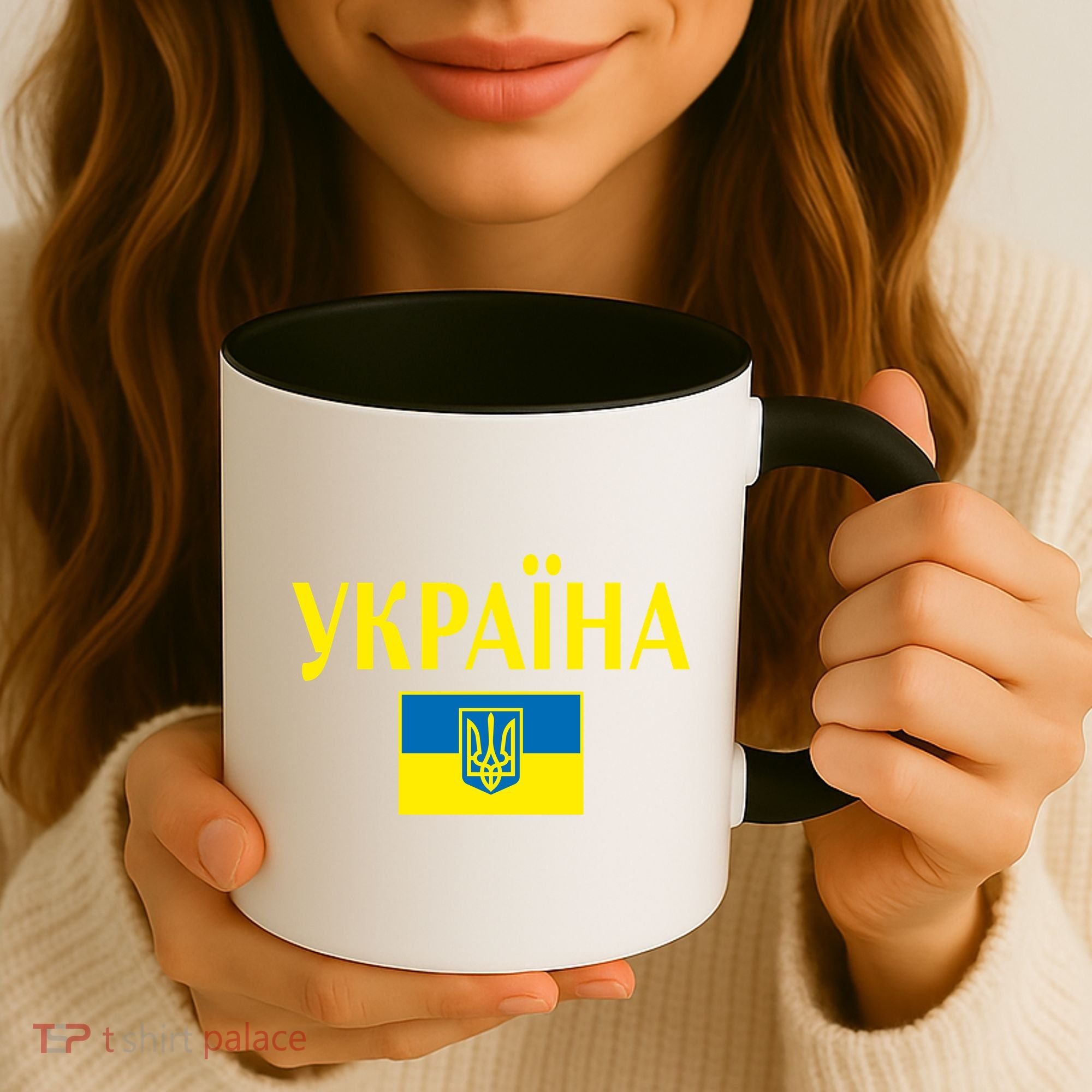 YKPAIHA Stand With Ukraine Ukrainian Flag Coffee Mug
