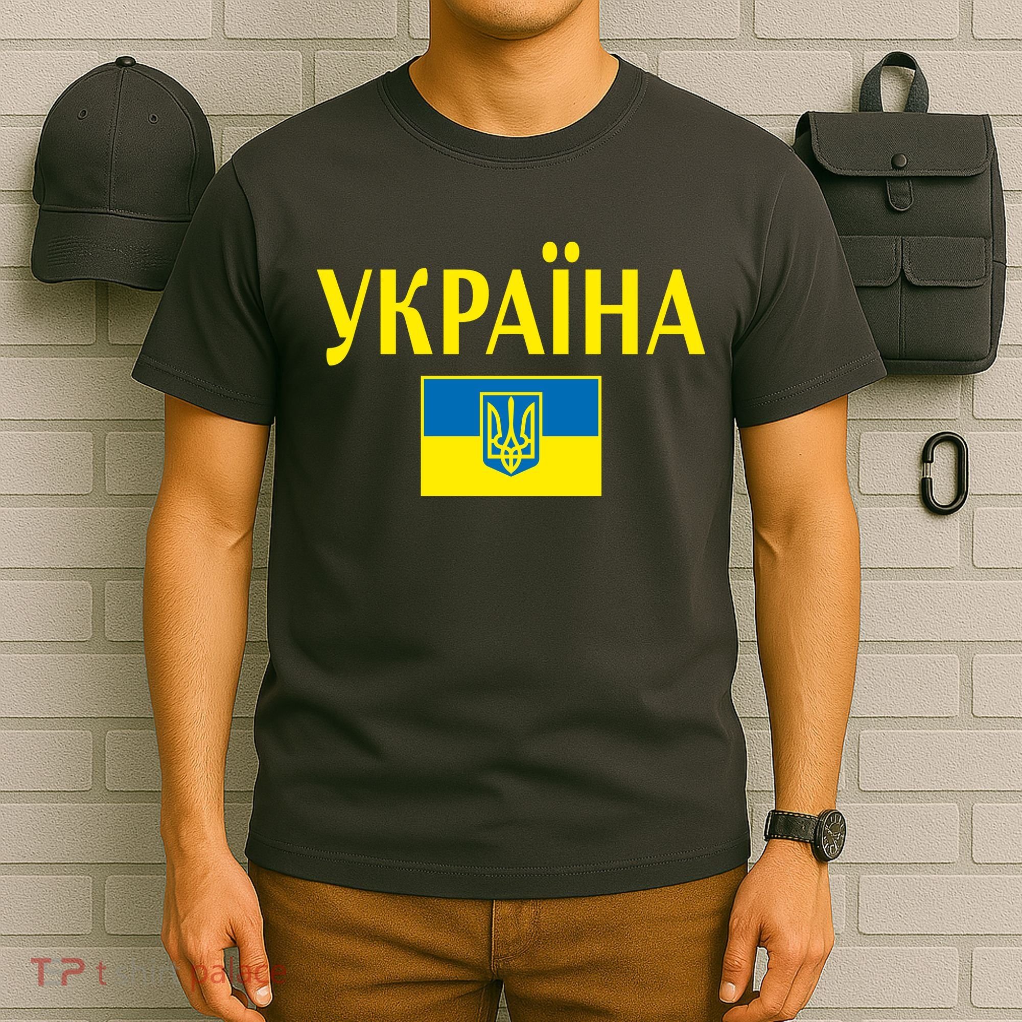 YKPAIHA Stand With Ukraine Ukrainian Flag T-Shirt
