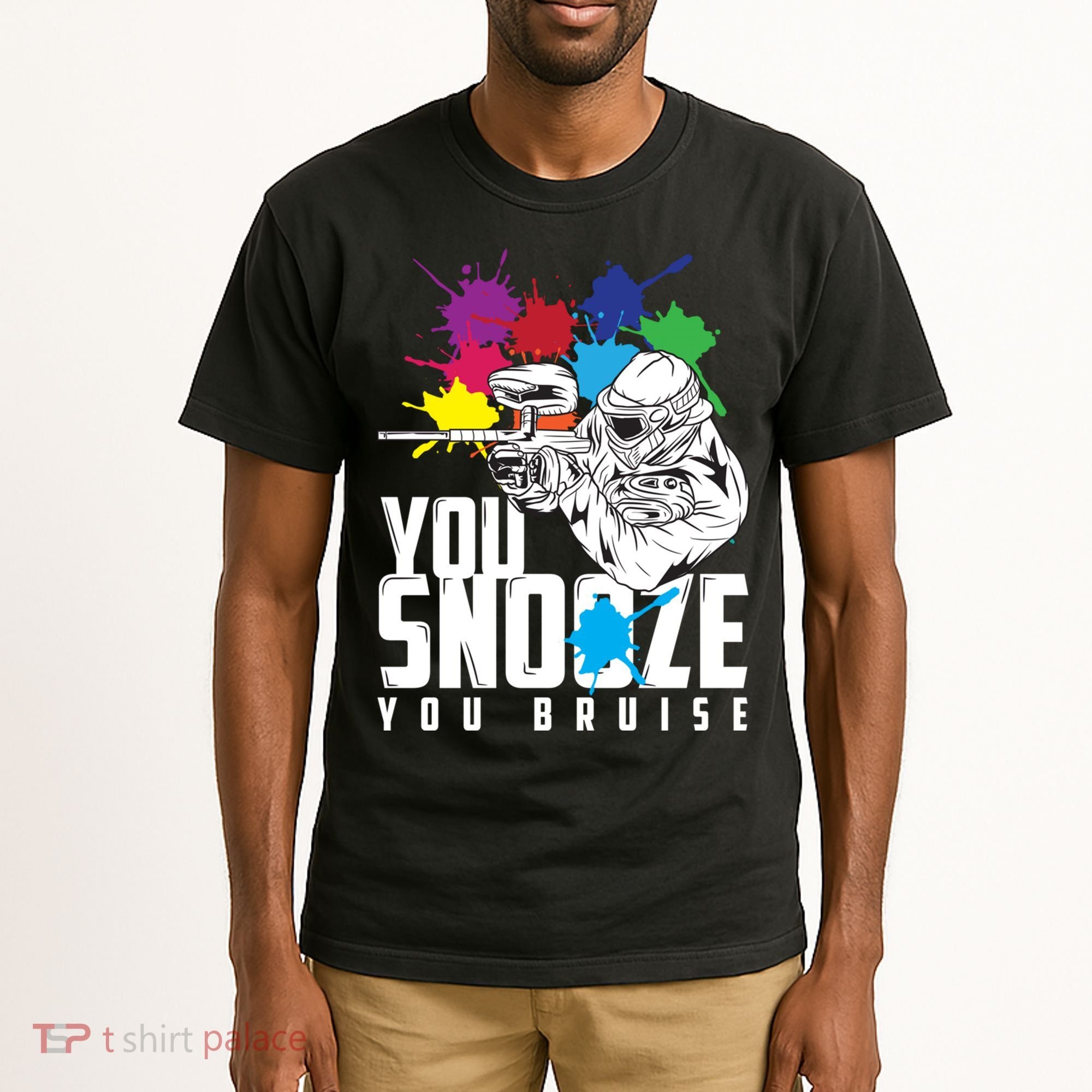You Snooze You Bruise Funny Paintball Gift Tall T-Shirt