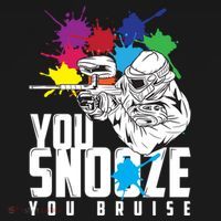 You Snooze You Bruise Funny Paintball Gift Bucket Hat thumb 4
