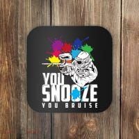You Snooze You Bruise Funny Paintball Gift Coaster thumb 0