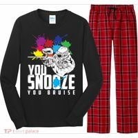 You Snooze You Bruise Funny Paintball Gift Long Sleeve Pajama Set thumb 0