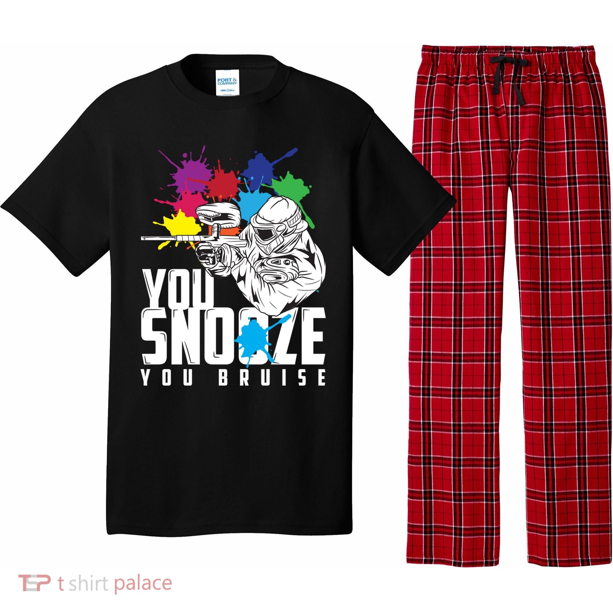 You Snooze You Bruise Funny Paintball Gift Pajama Set