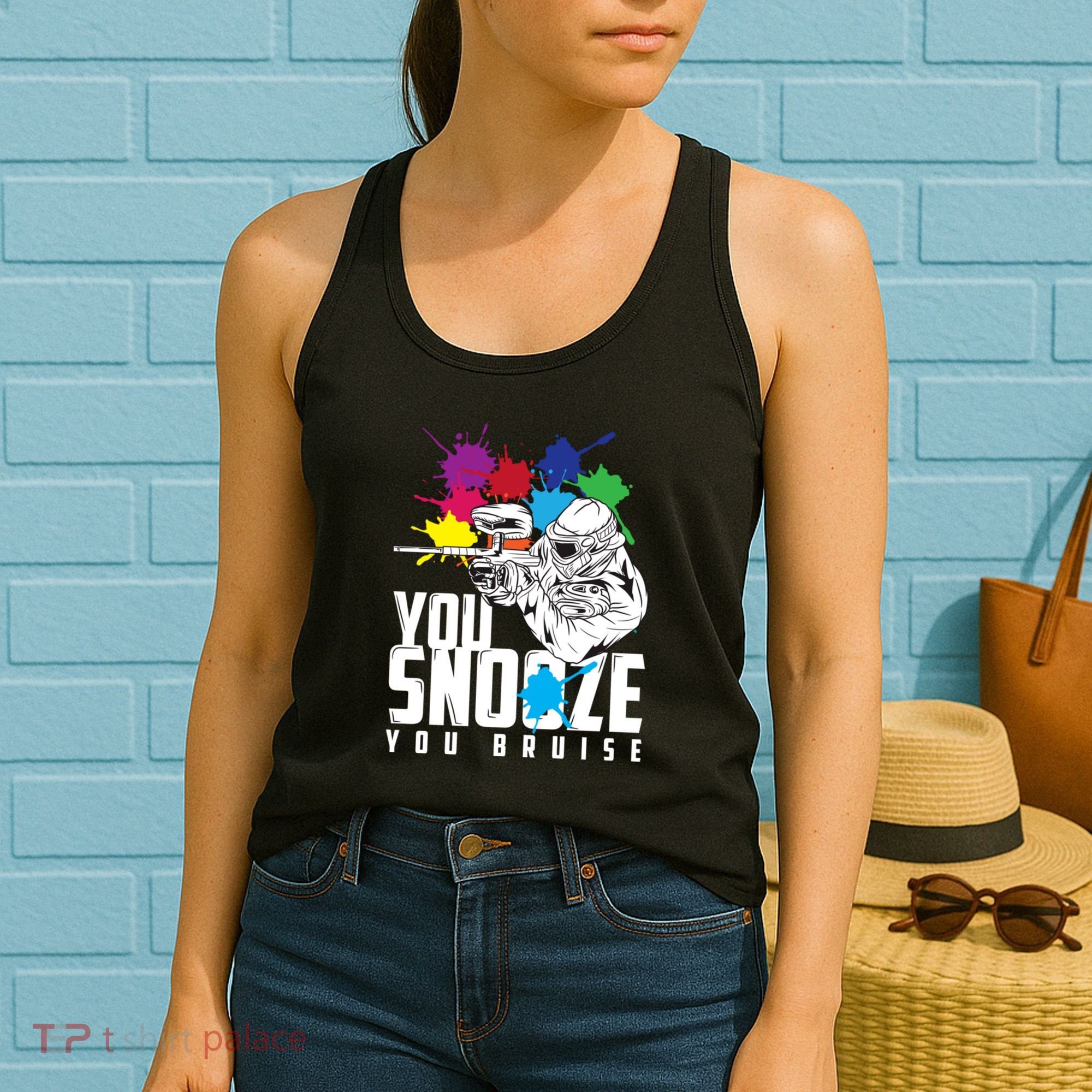 You Snooze You Bruise Funny Paintball Gift Women's Tank Top
