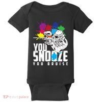 You Snooze You Bruise Funny Paintball Gift Baby Bodysuit thumb 0