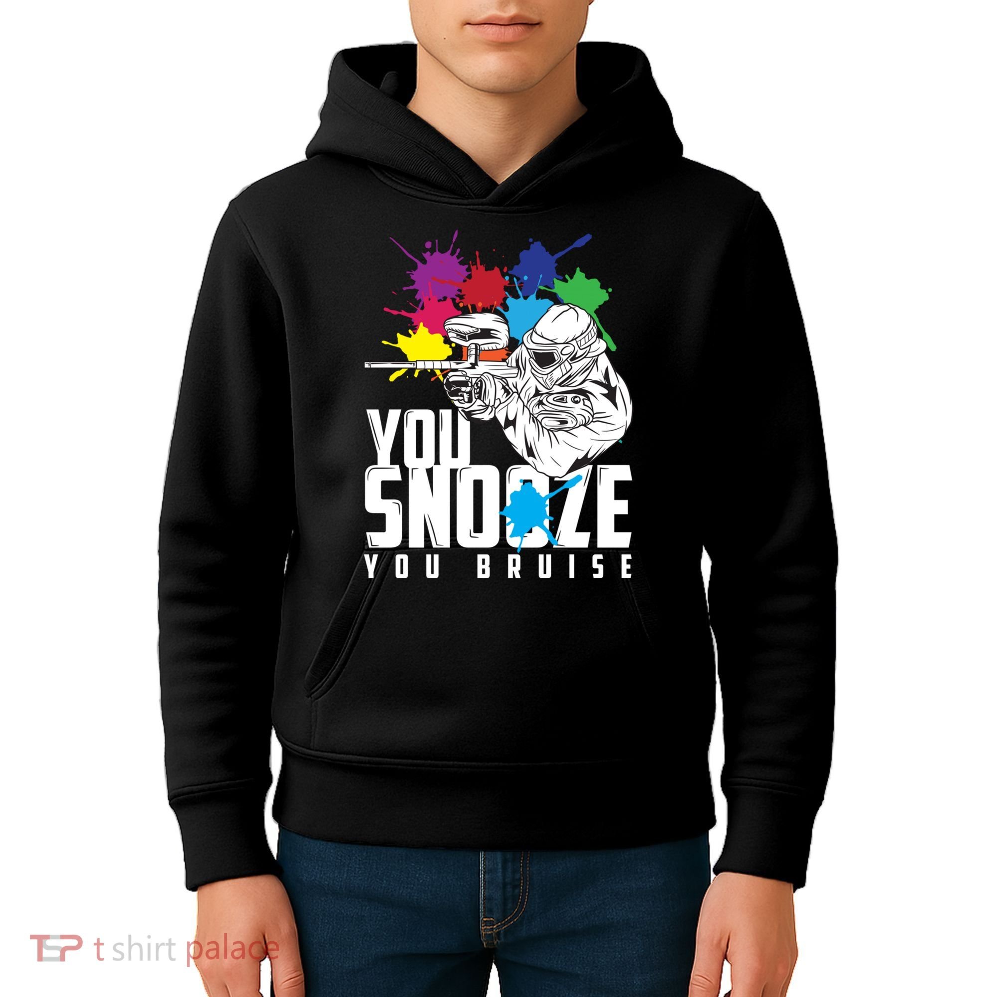 You Snooze You Bruise Funny Paintball Gift Kids Hoodie