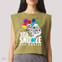 You Snooze You Bruise Funny Paintball Gift Garment-Dyed Women's Muscle Tee thumb 2