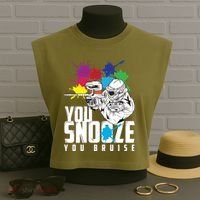 You Snooze You Bruise Funny Paintball Gift Garment-Dyed Women's Muscle Tee thumb 3