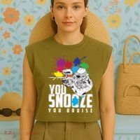 You Snooze You Bruise Funny Paintball Gift Garment-Dyed Women's Muscle Tee thumb 4