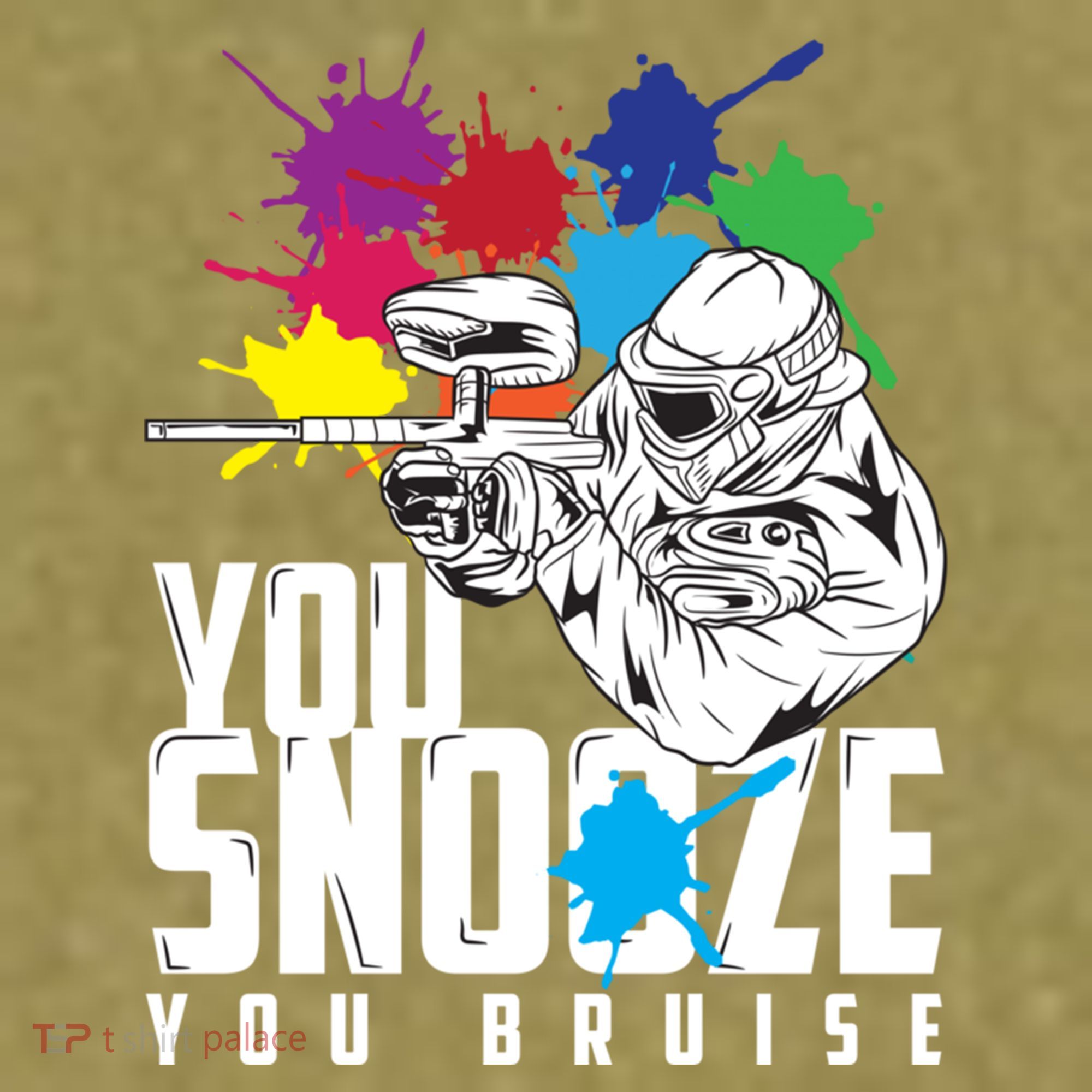 You Snooze You Bruise Funny Paintball Gift Garment-Dyed Women's Muscle Tee