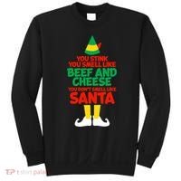 You Stink You Smell Like Beef And Cheese Elf Christmas Sweatshirt thumb 0