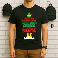 You Stink You Smell Like Beef And Cheese Elf Christmas T-Shirt thumb 6