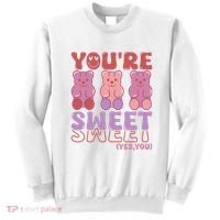 You’Re Sweet Yes You Echo Text Teddy Bear Valentine’S Day Sweatshirt thumb 0