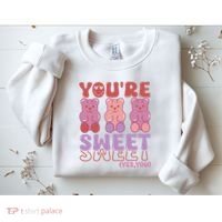 You’Re Sweet Yes You Echo Text Teddy Bear Valentine’S Day Sweatshirt thumb 2