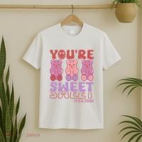 You’Re Sweet Yes You Echo Text Teddy Bear Valentine’S Day T-Shirt thumb 2