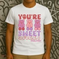 You’Re Sweet Yes You Echo Text Teddy Bear Valentine’S Day T-Shirt thumb 3