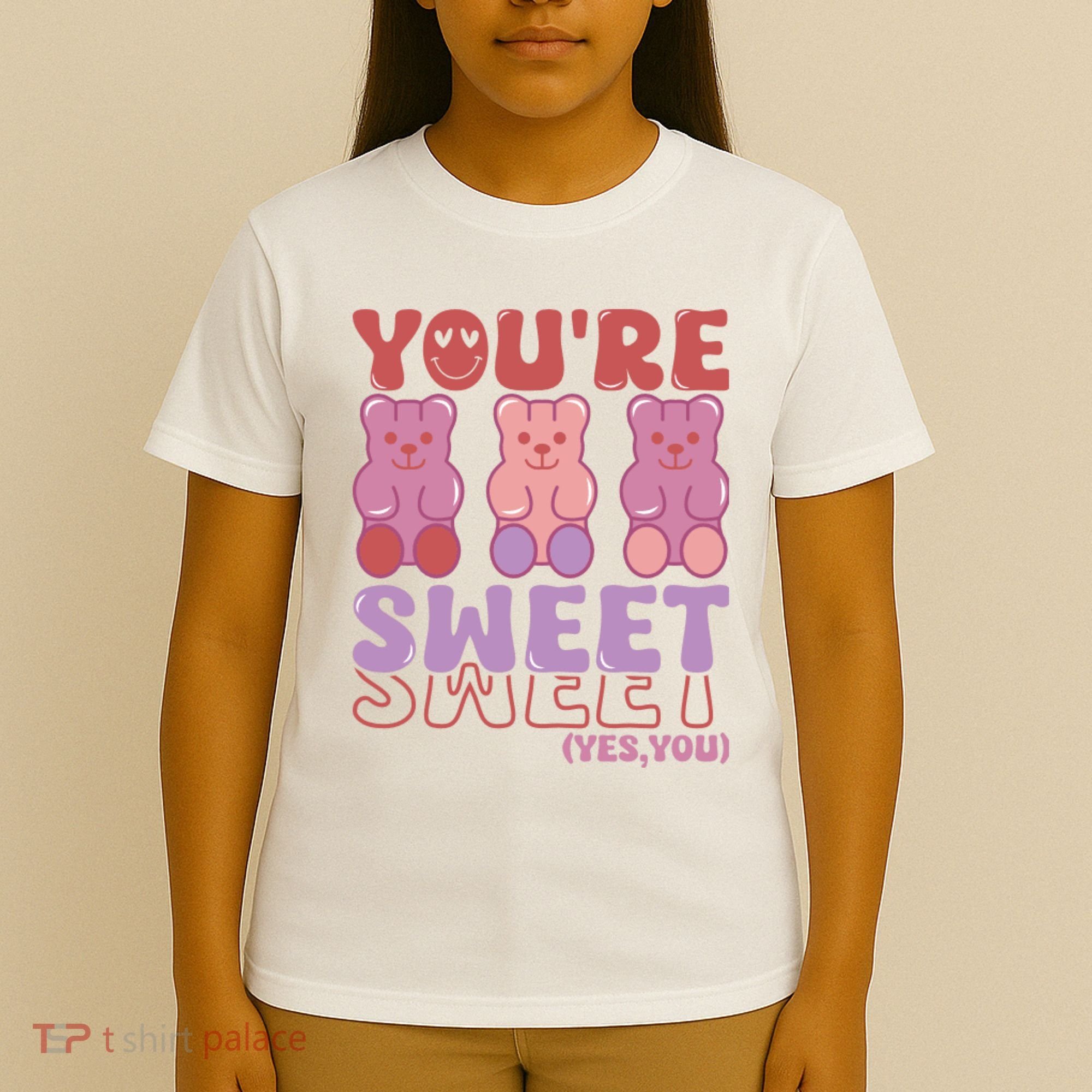 You’Re Sweet Yes You Echo Text Teddy Bear Valentine’S Day T-Shirt