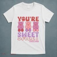 You’Re Sweet Yes You Echo Text Teddy Bear Valentine’S Day T-Shirt thumb 5