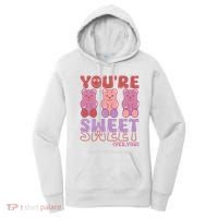 You’Re Sweet Yes You Echo Text Teddy Bear Valentine’S Day Women's Hoodie thumb 0