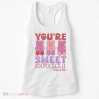 You’Re Sweet Yes You Echo Text Teddy Bear Valentine’S Day Women's Tank Top thumb 0