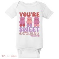 You’Re Sweet Yes You Echo Text Teddy Bear Valentine’S Day Baby Bodysuit thumb 0