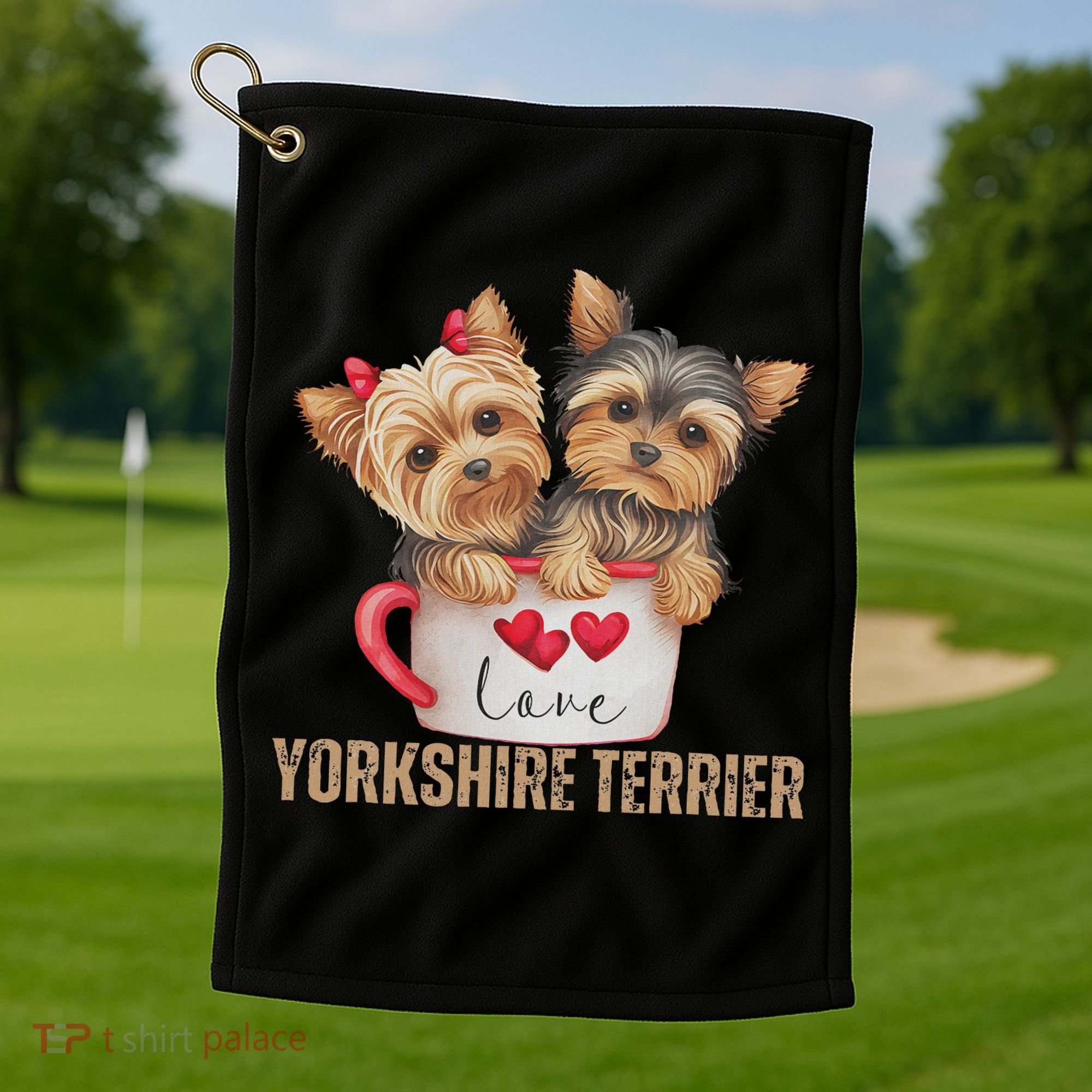 Yorkshire Terrier Dog Lover Gifts Yorkie Golf Towel