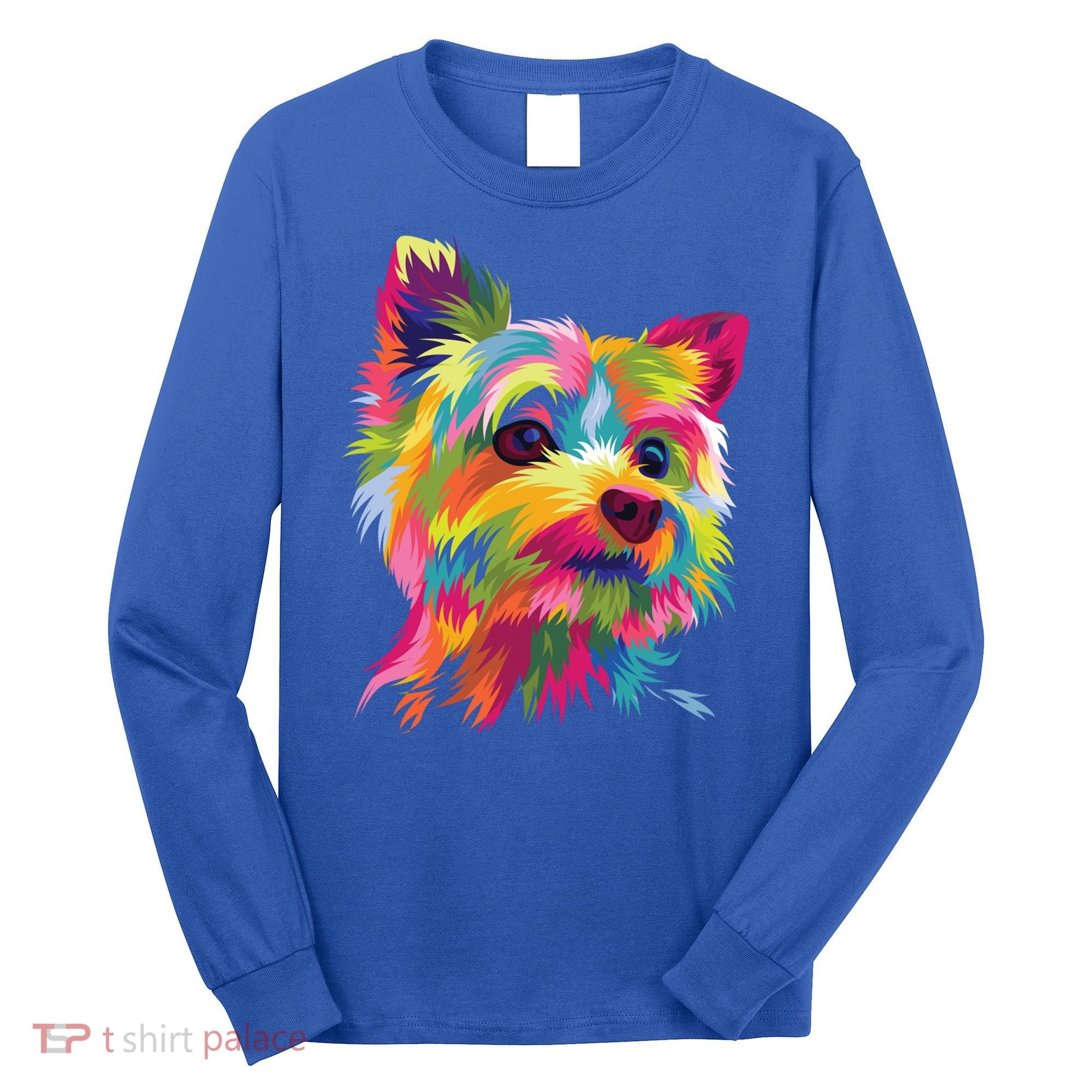 Yorkshire Terrier Funny Yorkie Pop Art Popart Dog Gift Long Sleeve Shirt