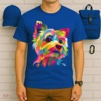Yorkshire Terrier Funny Yorkie Pop Art Popart Dog Gift T-Shirt thumb 6