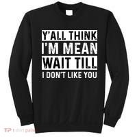 Yall Think Im Mean Wait Till I Dont Like You Tee Sweatshirt thumb 0