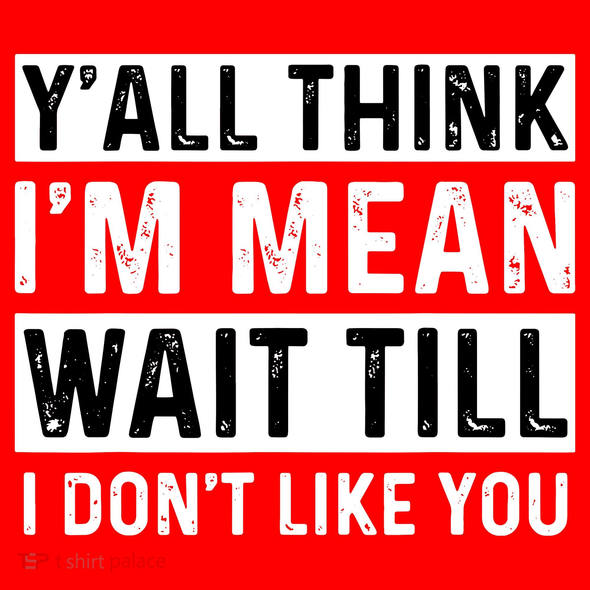 Yall Think Im Mean Wait Till I Dont Like You Tee Santa Hat