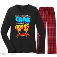 YouRe Telling Me A Crab Ran With These Goons Women's Long Sleeve Flannel Pajama Set  thumb 0