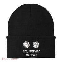Yes TheyRe Natural D20 20 Dice Funny Rpg Board Gamer Humor Beanie thumb 0