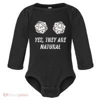 Yes TheyRe Natural D20 20 Dice Funny Rpg Board Gamer Humor Baby Long Sleeve Bodysuit thumb 0