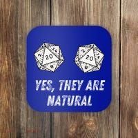 Yes TheyRe Natural D20 20 Dice Funny Rpg Board Gamer Humor Coaster thumb 0