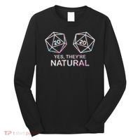 Yes, They're Natural 20 D20 Dice Funny Rpg Gamer Long Sleeve Shirt thumb 0