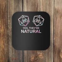 Yes, They're Natural 20 D20 Dice Funny Rpg Gamer Coaster thumb 0