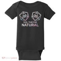 Yes, They're Natural 20 D20 Dice Funny Rpg Gamer Baby Bodysuit thumb 0