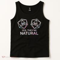 Yes, They're Natural 20 D20 Dice Funny Rpg Gamer Tank Top thumb 2