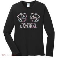 Yes, They're Natural 20 D20 Dice Funny Rpg Gamer Women's Long Sleeve Shirt thumb 0