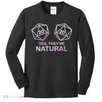 Yes, They're Natural 20 D20 Dice Funny Rpg Gamer Kids Long Sleeve Shirt thumb 0