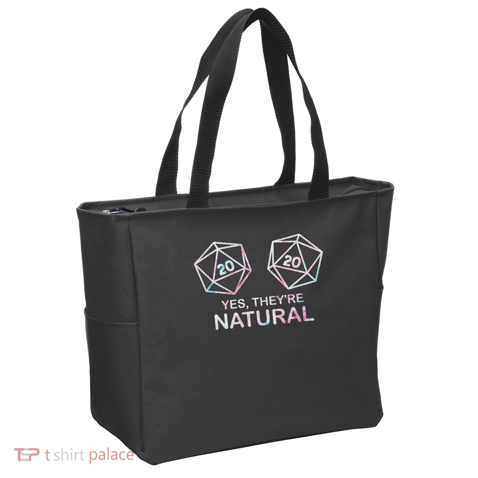 Yes, They're Natural 20 D20 Dice Funny Rpg Gamer Tote Bag