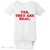 Yes They're Real Funny Saying Baby Bodysuit thumb 0