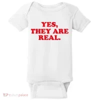 Yes They're Real Funny Saying Baby Bodysuit thumb 0