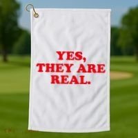 Yes They're Real Funny Saying Golf Towel thumb 1
