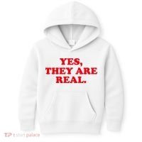 Yes They're Real Funny Saying Kids Hoodie thumb 0