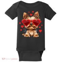 Yorkshire Terrier Valentines Day Yorkie Lover Baby Bodysuit thumb 0