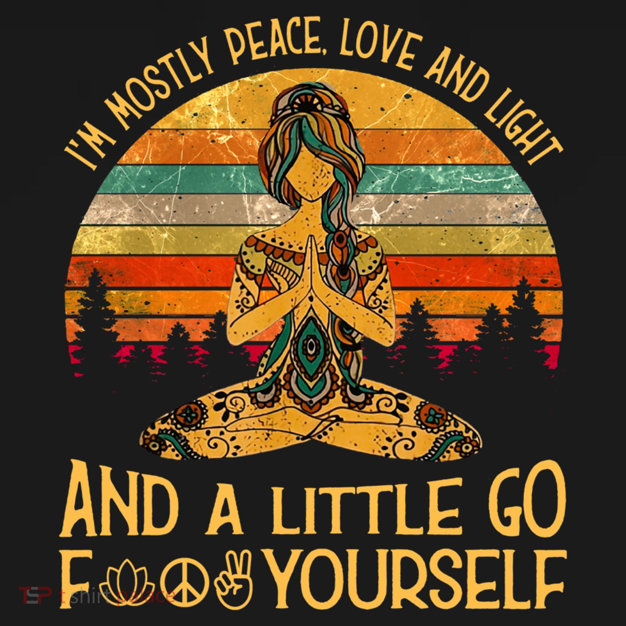 Yoga Tattoo Women I&X27;M Mostly Peace Love And Light Mousepad
