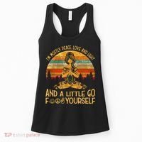 Yoga Tattoo Women I&X27;M Mostly Peace Love And Light Women's Tank Top thumb 0